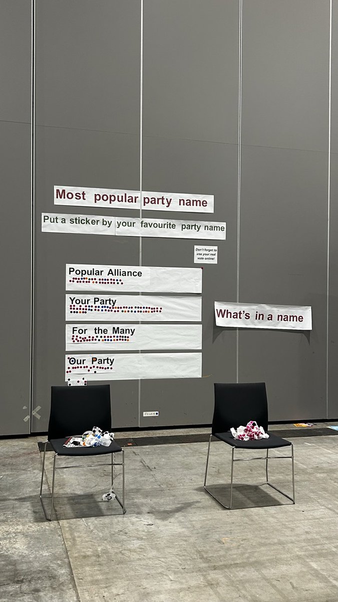 LauraBeveridge7's tweet image. Your Party in the lead of straw poll for the party’s new name at Your Party Conference