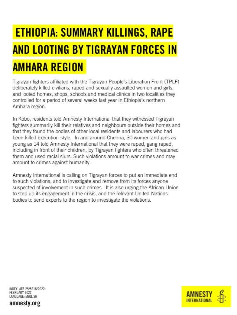 YekunoAmlak12's tweet image. የተደፈሩ የዐምሐራ ሴቶች እና ህፃናት ወንዶችስ?በበቀል የተገደሉትስ?ማን ድምጹን ከፍ አድርጎ ያሰማላቸው?