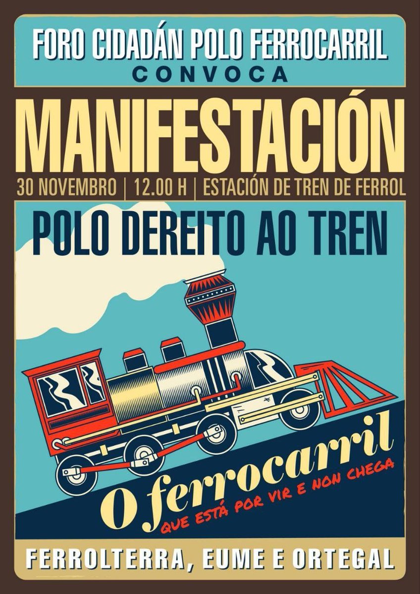 Desde TWRacing unímonos á iniciativa de <a href="/foroferrocarril/">Foro Cidadán Ferrocarril Ferrolterra Eume Ortegal</a> para que ferrolterra teña unha rede ferroviaria digna.

Tamén os animamos a todos a que participedes, porque entre todos podemos conseguilo.

FERROLTERRA UNIDA POLO TREN! 🚂✊🏻
