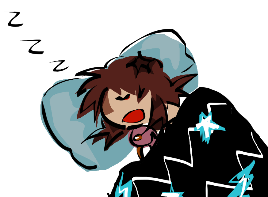 Angelucids's tweet photo. asked my sister what i should draw she just told me to draw myself sleeping because i haven't slept since the other day bri okay https://t.co/O4AJo7rsnO