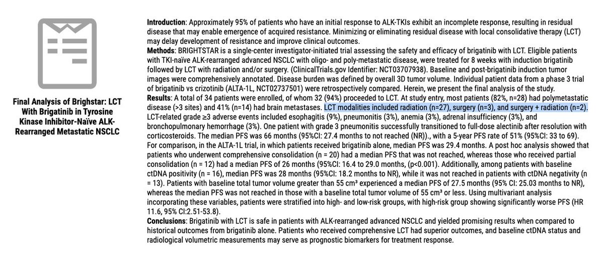 jryckman3's tweet image. Great point, and I totally agree, team-based care is needed. 

We still need stronger evidence supporting surgery for the primary lung tumor in these scenarios. The total number of patients receiving surgery across studies is small (n=31), and all 31 were treated in the pre-IO…
