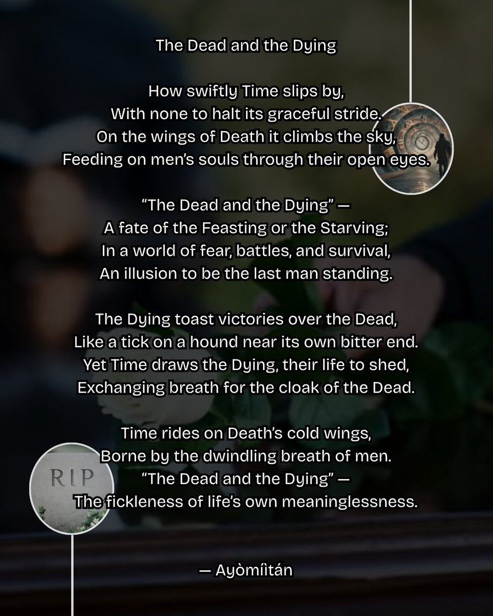 Week 48/52

The Dead and the Dying 

#WritingCommunity 
#poetrychallenge 
#PoemAWeek
#poetrycommunity