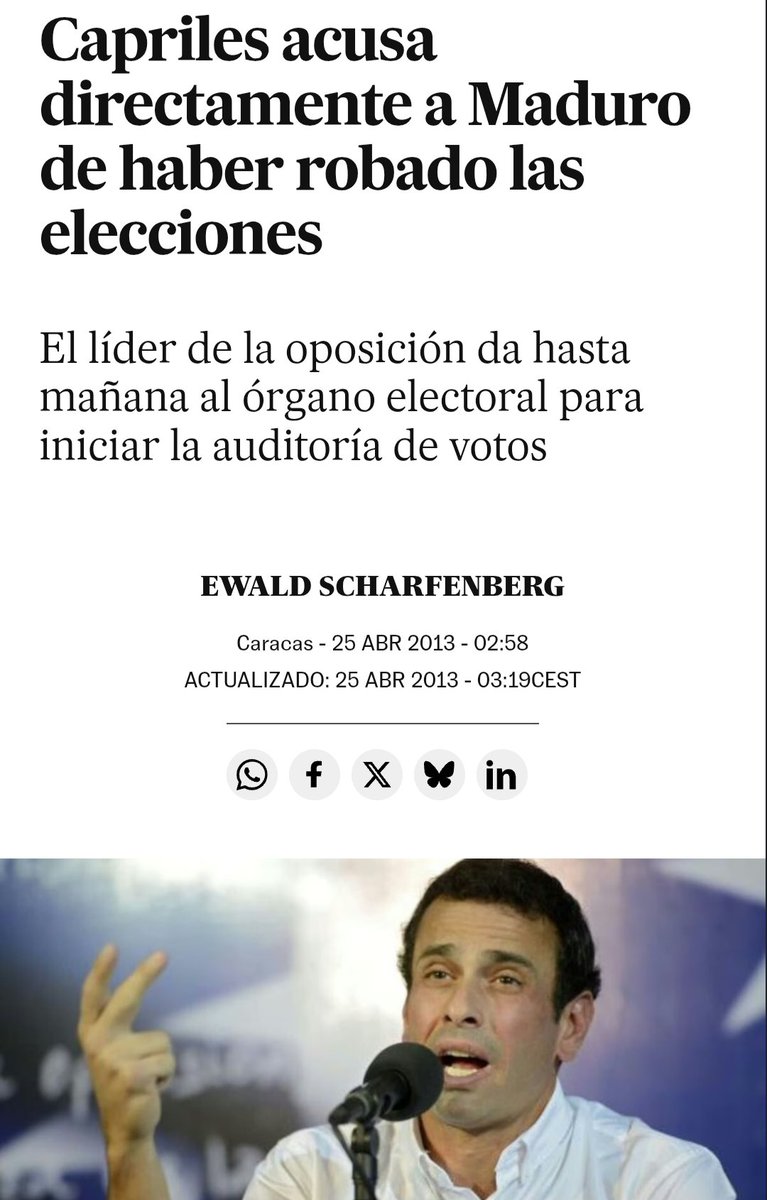 Elizza0606's tweet image. Epa @hcapriles  aquí te recuerdo por si sufres de Amnesia retrógada que te la pasas pidiendo diálogo 
2013: Capriles:
Pediste auditoría completa de los votos  (Nunca la dieron.)
Convocaste  marcha nacional al CNE cuando ganaste  las elecciones y las vendiste . La suspendiste a…