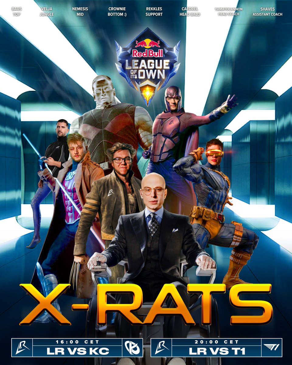 LosRatoneslol's tweet photo. TO ME, MY X-RATS

Red Bull League of Its Own starts now!

 ⏰LR vs KC @ 4pm | LR vs T1 @ 8pm CET https://t.co/UBjhUXqw0K