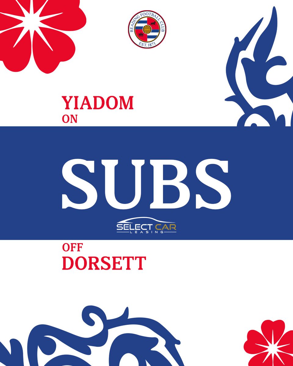 ReadingFC's tweet image. First change for the Royals, Andy Yiadom replaces Jeriel Dorsett

70&apos; | 🍊0-2👑 | #readingfc