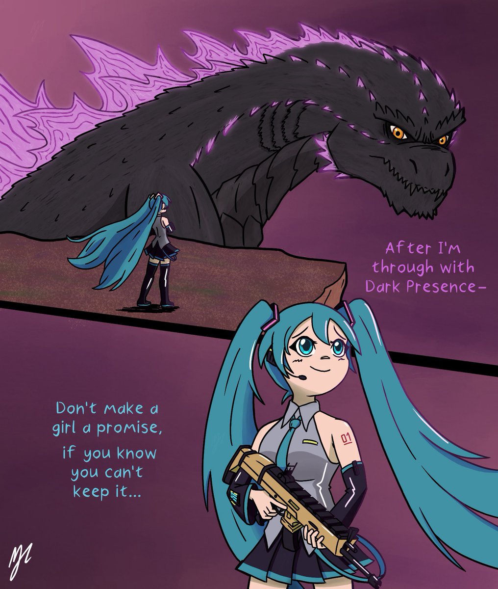 MJC_09_'s tweet image. Before Zero Hour
#FortniteArt
#Godzilla #HatsuneMiku