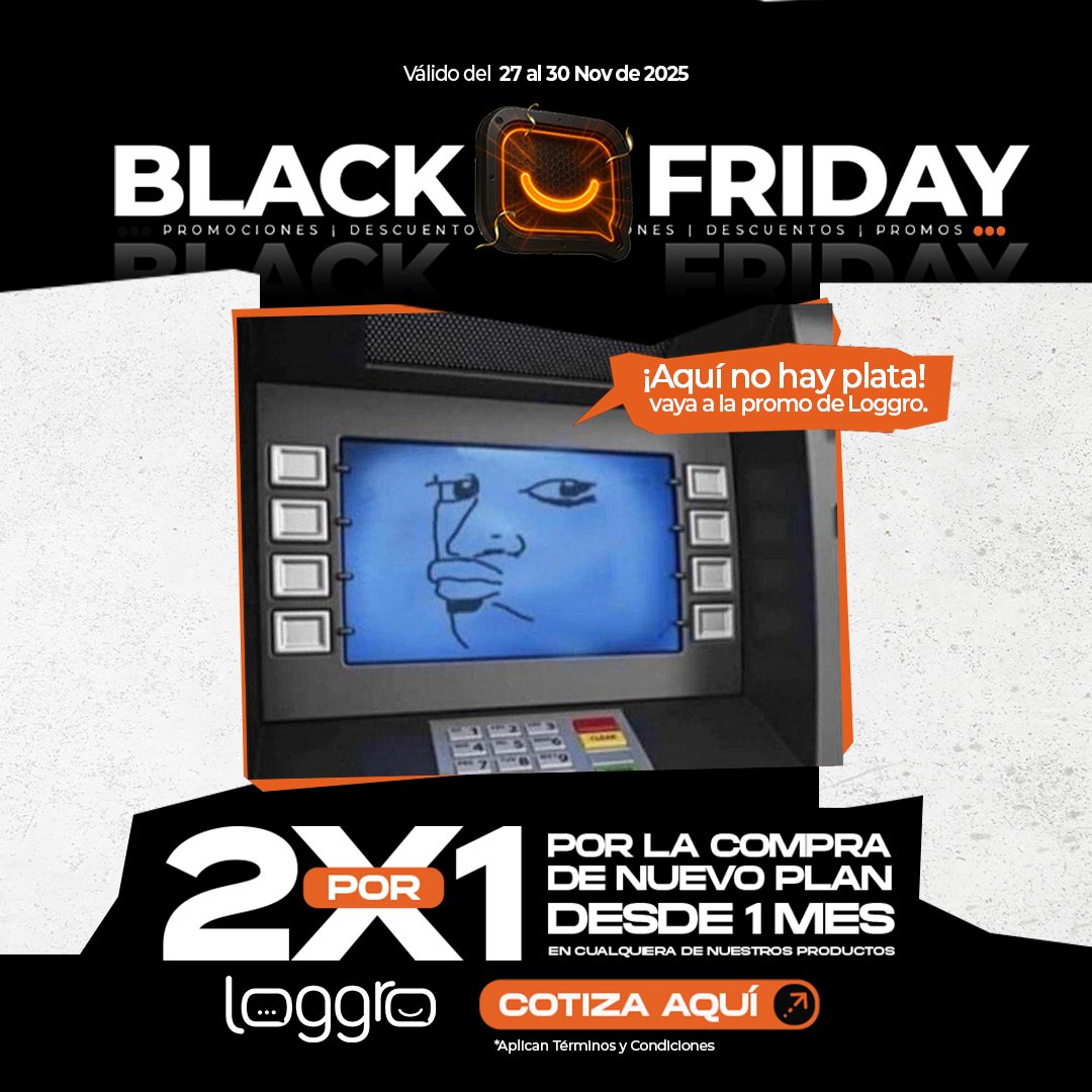 tuloggro's tweet image. Si tu cajero no tiene plata… es porque tu bolsillo está pidiendo una promo 😅💸
Aprovecha el 2x1 de Loggro y equípate sin desajustar el presupuesto.

Actívalo ya y gana más por menos. 🔥🧡📲

#sale #promocion #blackweek