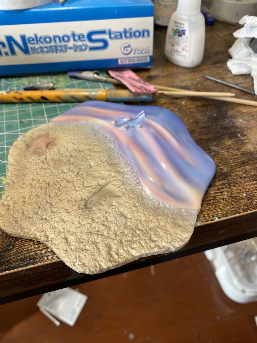 台座もできました
夕焼けっぽくしてみました