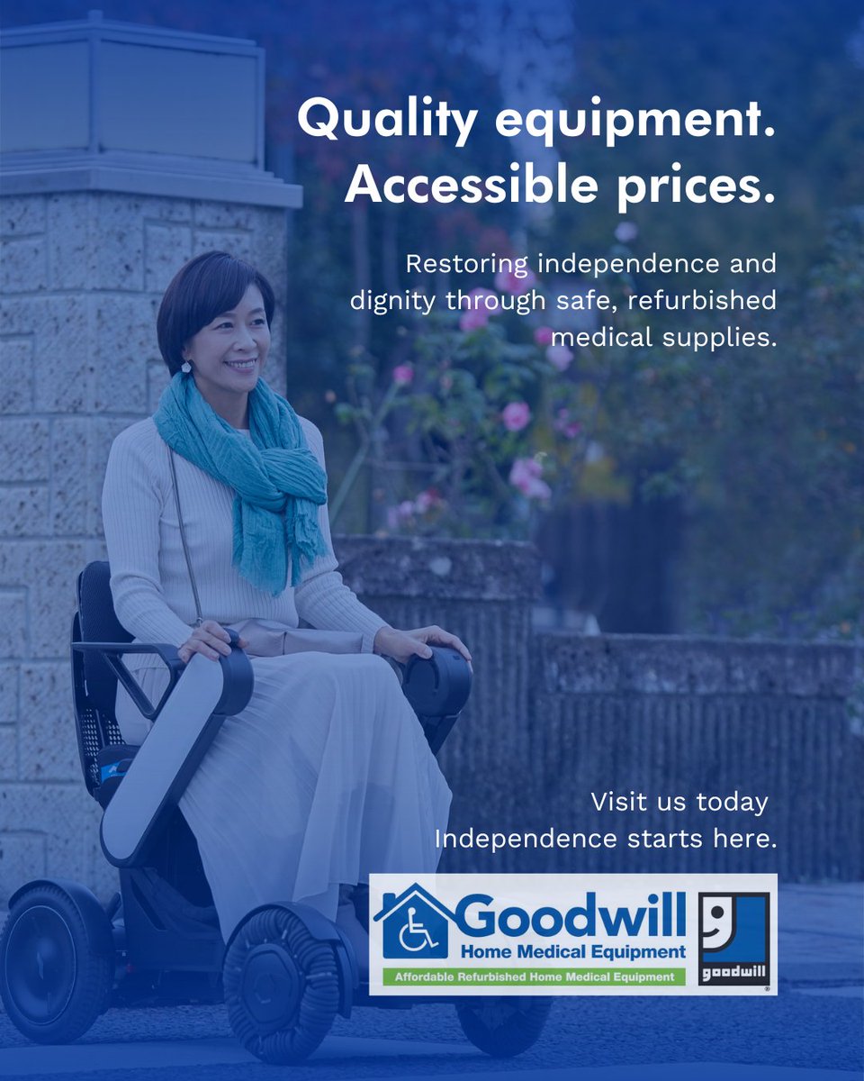 GoodwillNJ's tweet image. Give comfort that counts this holiday season. Find affordable, gently used medical equipment at Goodwill Home Medical Equipment, refurbished with care. 
📍300 Benigno Blvd., Bellmawr NJ. 
Every purchase supports Goodwill’s mission. 💙
#GoodwillHomeMedical #HolidayGiving