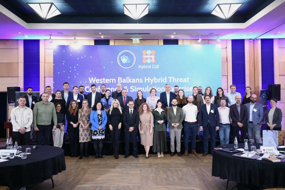 MariolaCeku's tweet photo. It was a privilege to take part in the WB Hybrid Threat Conference &amp; Simulation Exercise, and exchange expertise with colleagues from the #EU, #NATO &amp; Hybrid CoE’s participating States.

Proud to see our capital at the centre of regional efforts to counter hybrid challenges. 🇦🇱🇪🇺 https://t.co/muVlT2F1zr