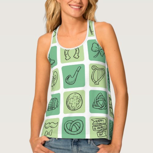 ArrayStores's tweet image. St. Patrick&apos;s Hand Drawn Icons ID635 Tank Top #patterns, #st #paddy&apos;s, #st. #patrick&apos;s #TankTop ArrayforCards