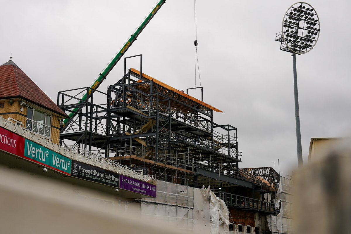 TrentBridge's tweet photo. Milestone moments in our Pavilion development 👷 https://t.co/95fvvSM4Sx