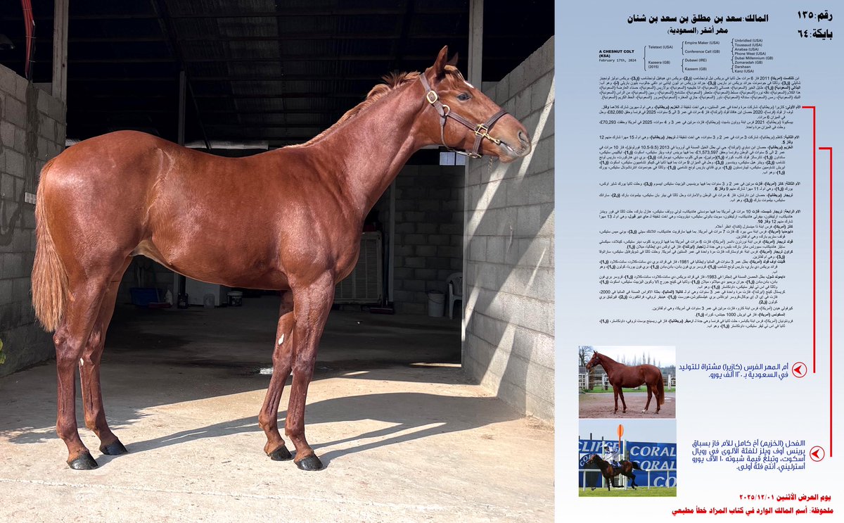 أعلن إنضمامي لفريق وجمهور المنتج البطل سعد أبن حبيبي ورفيقي #مطلق_بن_سعد "رحمه الله" والتحدي الأثنين القادم في <a href="/jcsa_auction/">مزاد نادي سباقات الخيل</a> ونحن نردد: 
جاكم الأشقر ما شي يعيقه
مهرنا اليوم وخّر عن طريقه
هذا سعد لا عرض
جهزوا كيس الذهب
اذكر الله وشوف
وانسى الحذر والخوف
ما يعرف الخوف من هذا حصانه🐎