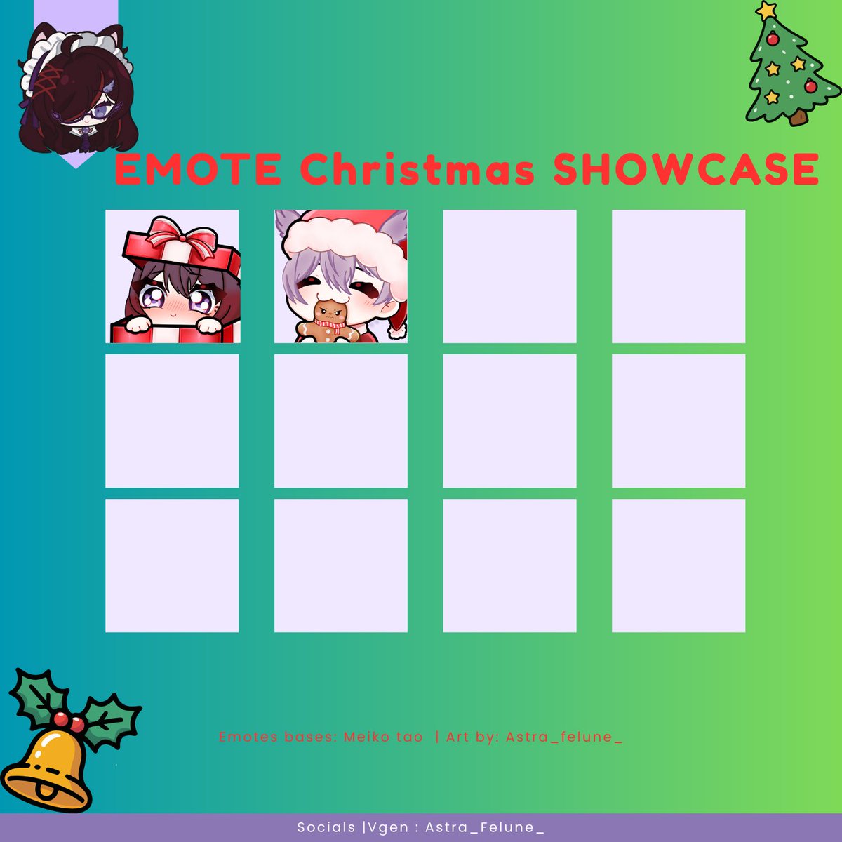 🎄 Montre-moi ton OC spécial Noël ! 🎄
Dès le 1er décembre, j’offre une emote de Noël 🎁
Pour participer : RT + ❤️ + montrer votre OC

⚠️ Seulement 25 places !
N’hésitez pas à participer et à partager autour de vous 🎅✨ #vgen #vtuber #digitalart
