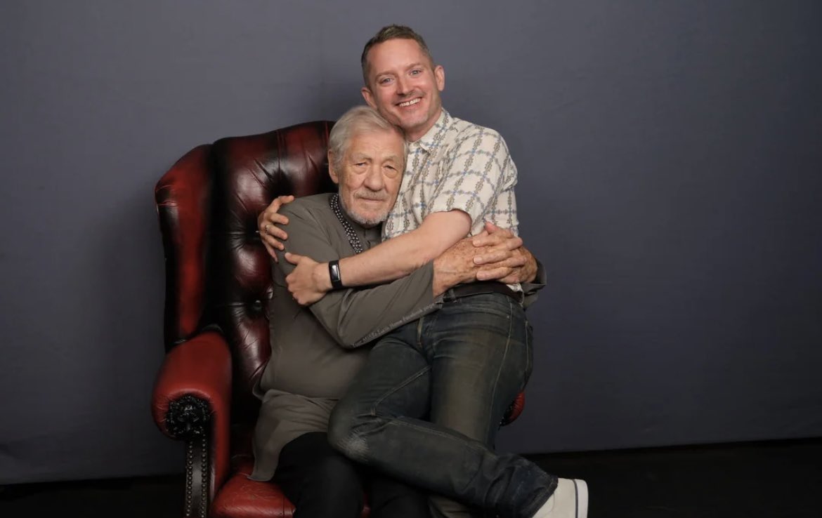 A recent photo of Sir Ian McKellen and Elijah Wood!