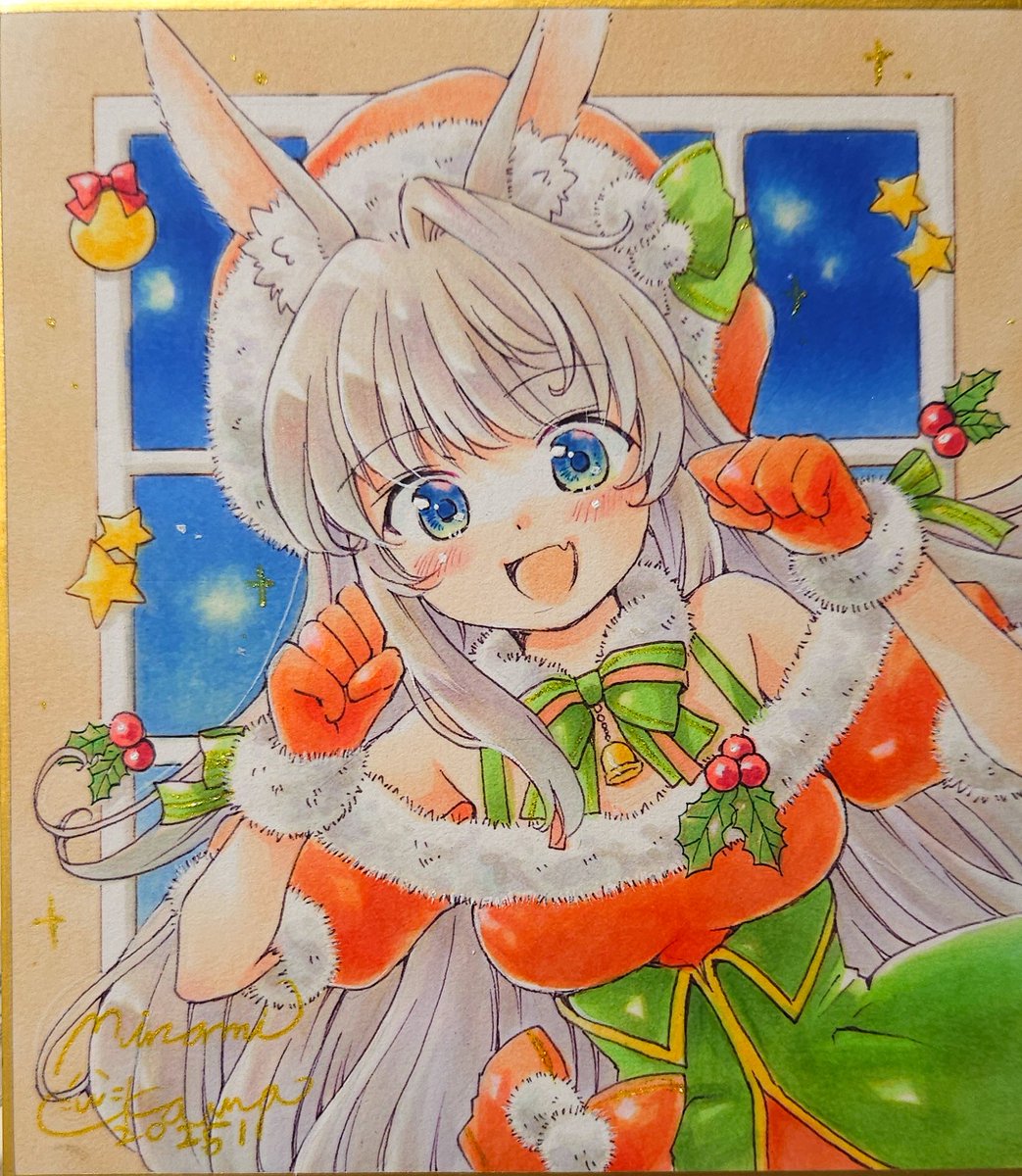 minami_kawa_'s tweet photo. クリスマス耳っ子ちゃん🐻🐰🐱🦊
#コピック https://t.co/CNbh3NmEm7