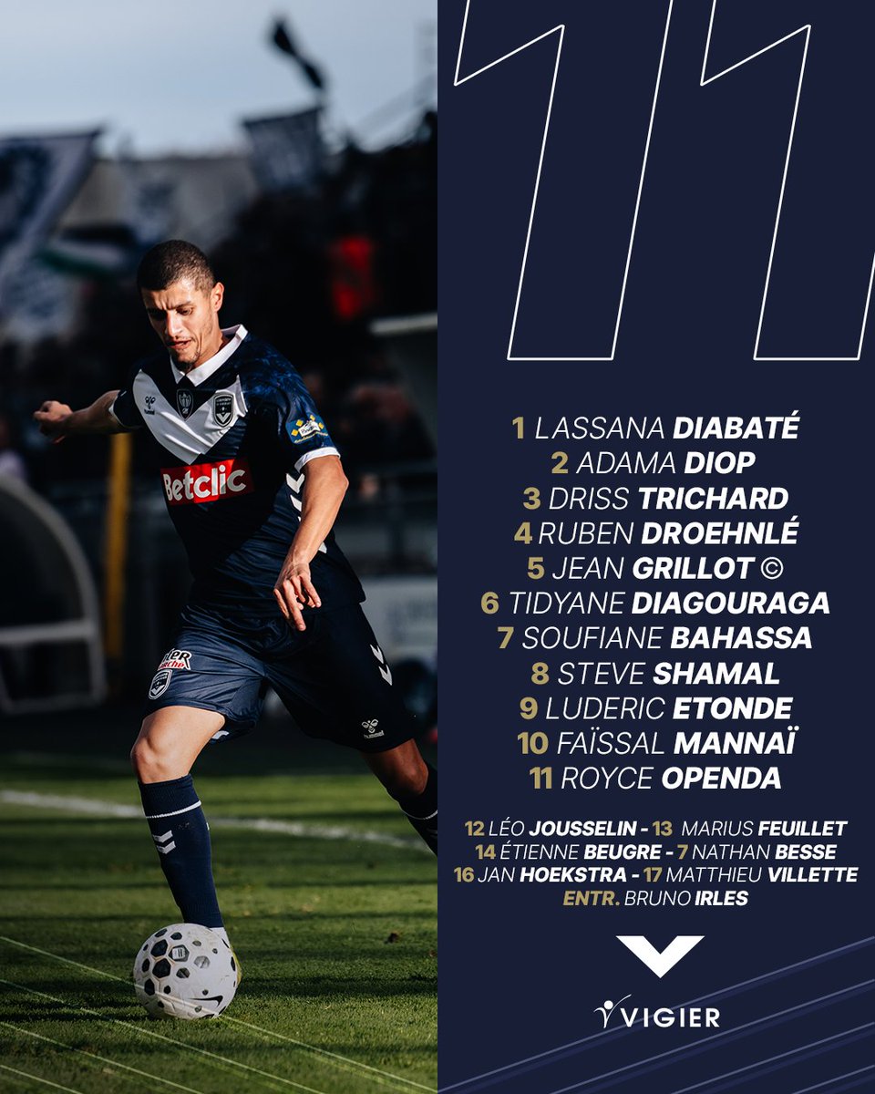 girondins's tweet photo. Notre compo pour ce match de @coupedefranceCA 📋

#ASMURFCGB #AllezBordeaux https://t.co/HYgii4ihNo