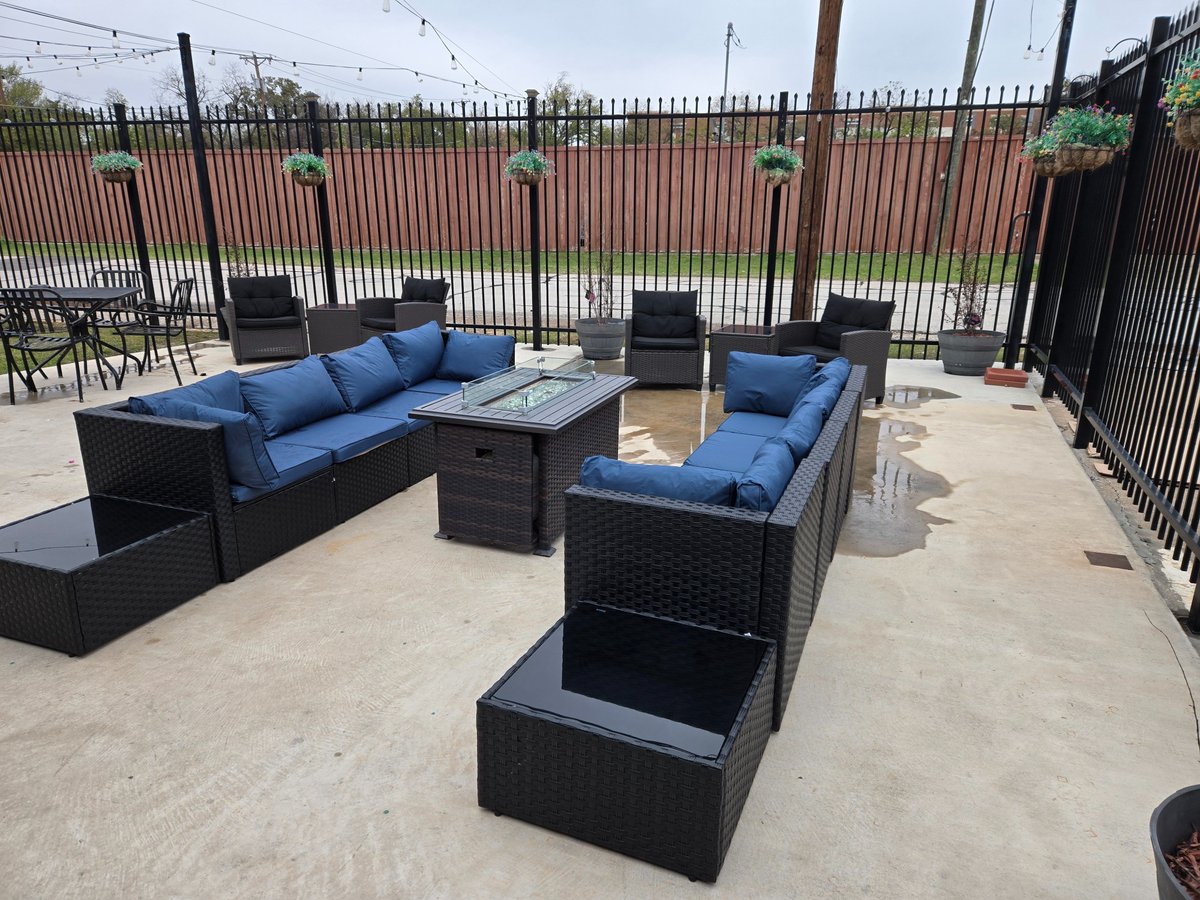 New patio furniture looks great. 

Please don't move the Underground Backyard furniture. Thank you.