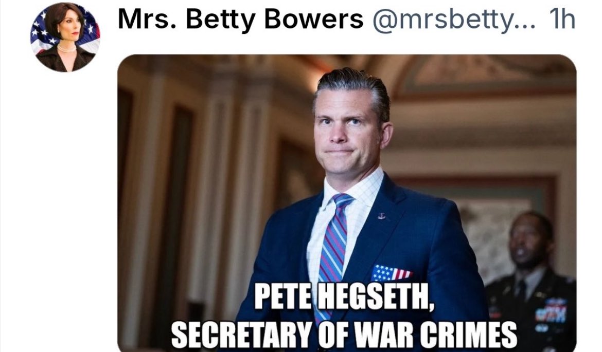 If #SecretaryOfWarCrimes isn’t trending, it should be.

.⁦<a href="/PeteHegseth/">Pete Hegseth</a>⁩ 

🖕🏽