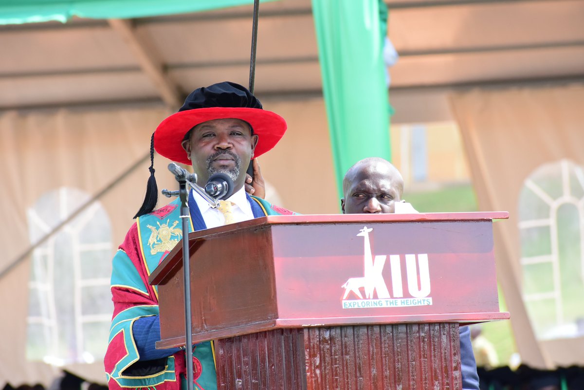 newvisionwire's tweet photo. ๐ #KIU32ndGrad: The Deputy Speaker of Parliament, @Thomas_Tayebwa, representing the President of the Republic of Uganda, H.E. Yoweri Kaguta Museveni, addressed graduates at KIUโs 32nd Graduation Ceremony.
He emphasized that investing in education is a service, not a business, particularly when it benefits the community. He noted that research had often been left to donors, who pursued their own interests, and stressed that KIU should focus on output rather than funding sources, prioritizing sciences and research that drive development.
โSuccess comes from character and working towards your goals, not just contacts. Education is a precursor for individual and community development,โ he added.
#VisionUpdates | #IamKIU | @kiuvarsity