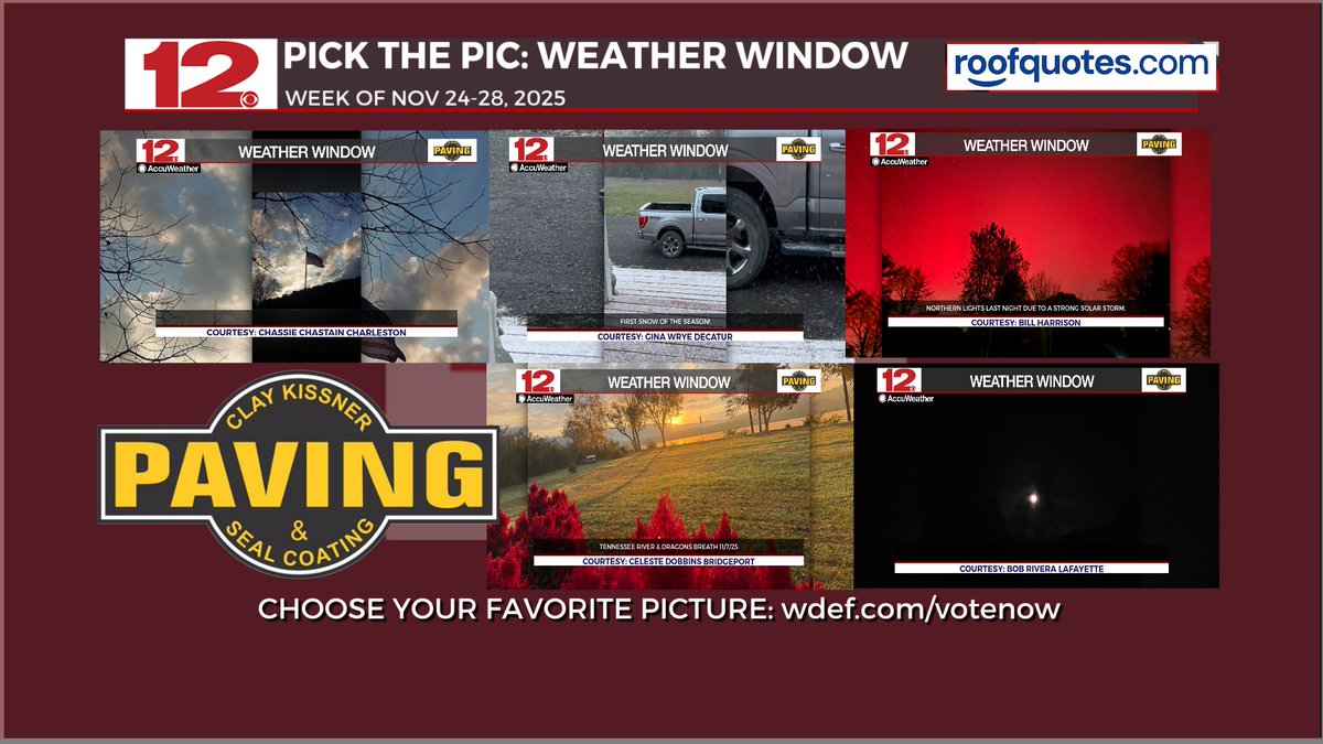 wdefnews12's tweet image. Go to our RoofQuotes.com  wdef.com/votenow #weatherpoll page to make your choice for favorite Clay Kissner Paving &amp;amp; Seal Coating #WeatherWindow #pictureoftheday.