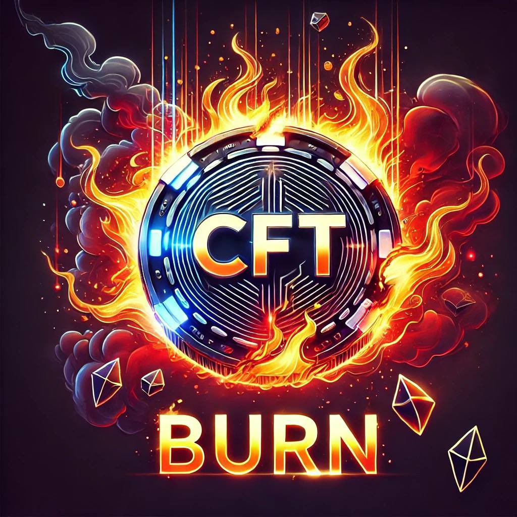 CFTTRC20's tweet image. Just now 14,000 CFT ($3,437) was burned from minting CFT Guardians, Solana CFT, SunSwap buybacks and energy sales on Tron.