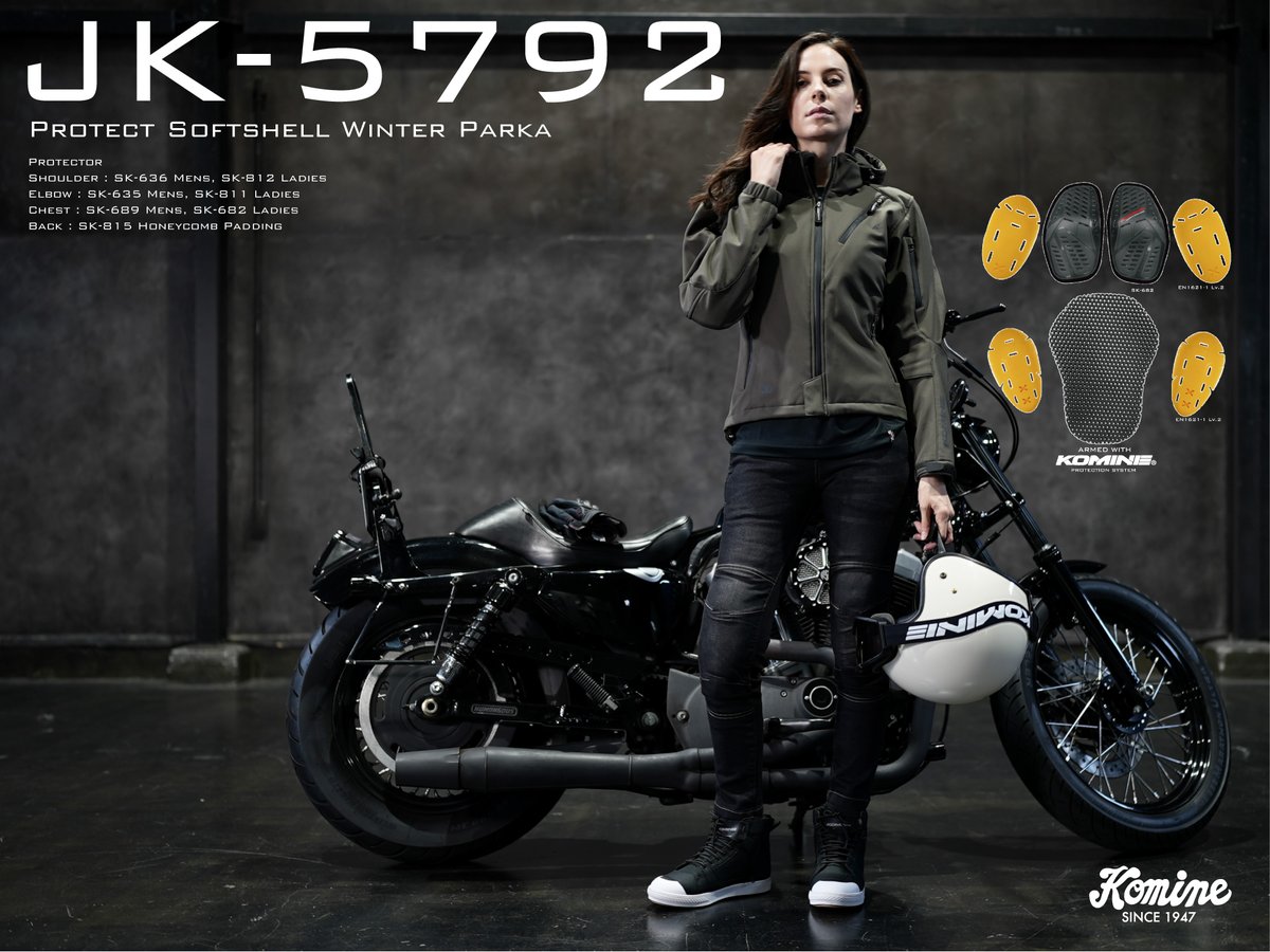 実績を積み重ねたバイク用ソフトシェルジャケットJK-5792 信頼のKOMINE 