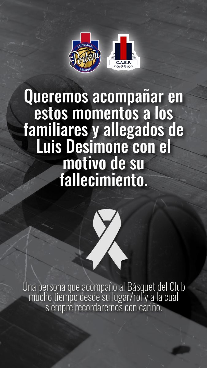 CAEPbasquet's tweet photo. Te vamos a extrañar amigo @Luisdesimone30 gracias por difundir nuestra pasión. 
@FEBAMBAok https://t.co/8veAwSkZWD
