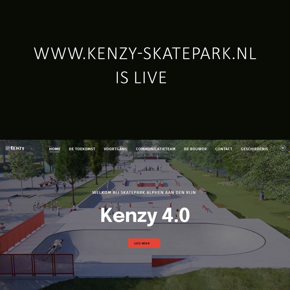 Gedeeld van Insta: De website van Kenzy-Skatepark is live! 

Dé plek om op de hoogte te blijven van de bouw van Kenzy 4.0. Alle updates en voortgang rondom ons skatepark vind je vanaf nu op één centrale plek. Check het snel!  Ga naar kenzy-skatepark.nl