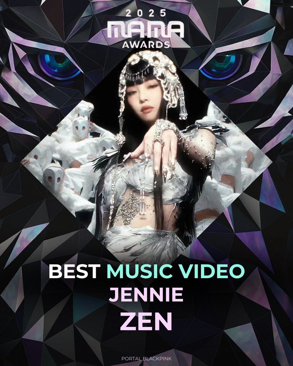portalblackpink's tweet image. MERECIDO! “Zen” de #JENNIE ganhou a categoria “Best Music Video” no MAMA Awards 2025. 🥳