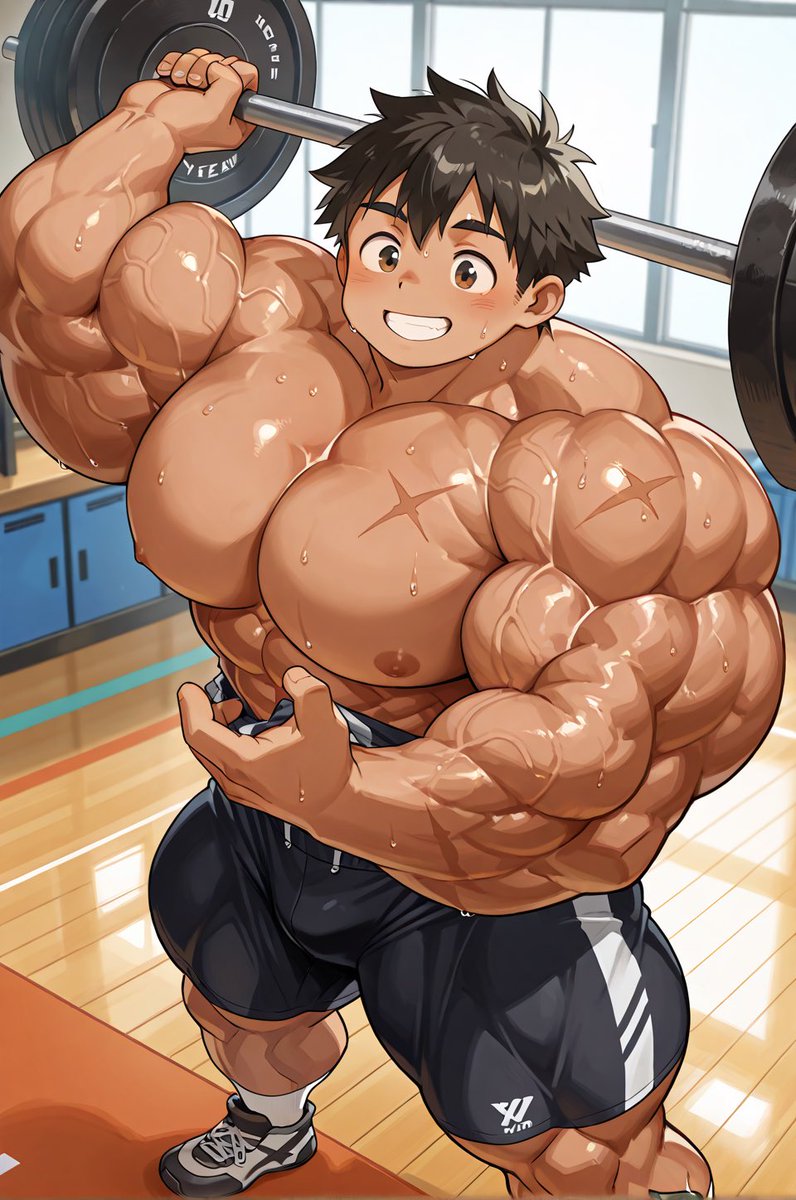 kotetsu_1st's tweet photo. いい（筋）肉の日か！！
#AIart 
#筋ショタ https://t.co/B8NvrK4Ulj