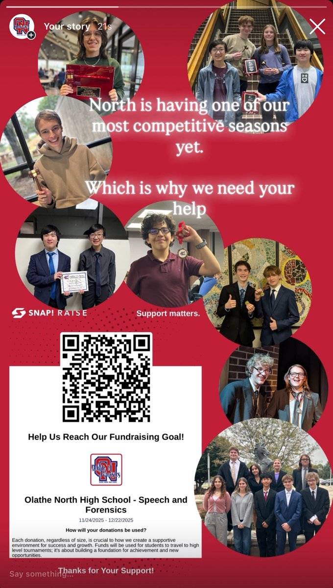 Want to help us get to nationals? 
Donate here: raise.snap.app/donate/olathe-…