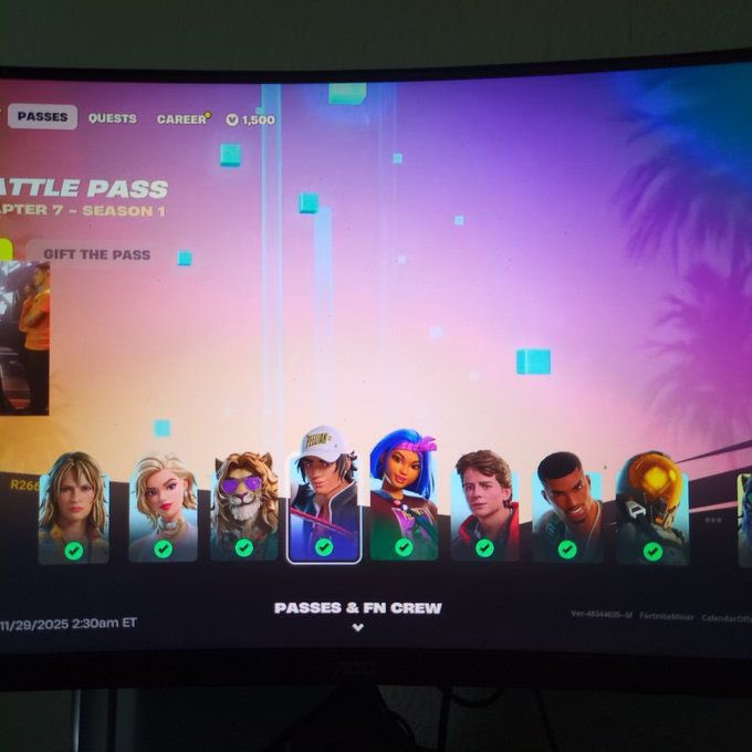 AlaeG_FN's tweet photo. FULL BATTLEPASS skins and NEW UI.
باتل باس بسكناته كاملة و الواجهة الجديدة.
#Fortnite #فورت_نايت https://t.co/I9jrqEnBv1
