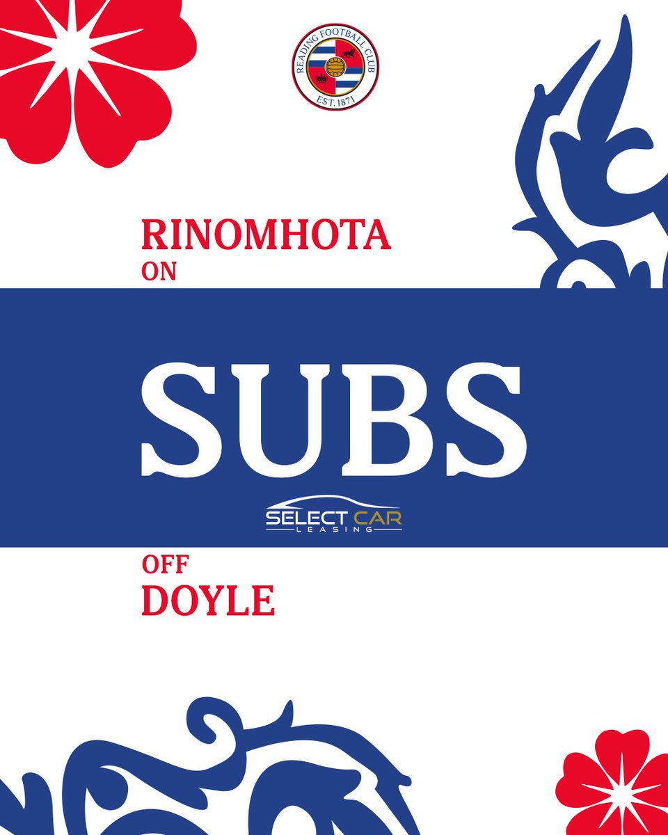 ReadingFC's tweet image. Goalscorer Kamari Doyle makes way for Andy Rinomhota who comes on for his second debut for the Royals. Welcome back Andy 💙

85&apos; | 🍊0-3👑 | #readingfc