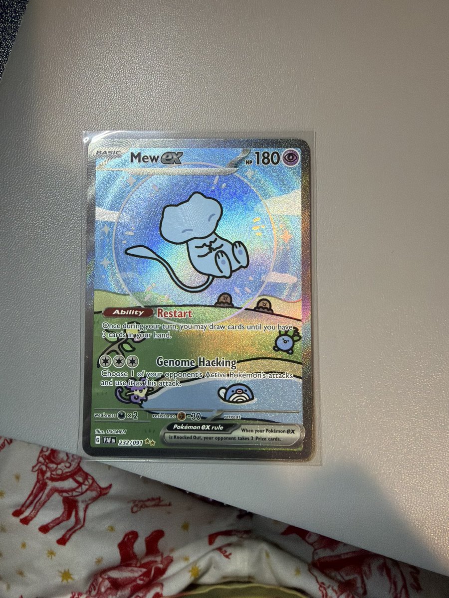 CatchEmCobain's tweet image. SHAKING. AFTER ONLY 29 TOTAL PACKS OF PALDEAN FATES EVER I HAVE PULLED THE MYTHICAL BUBBLE MEW