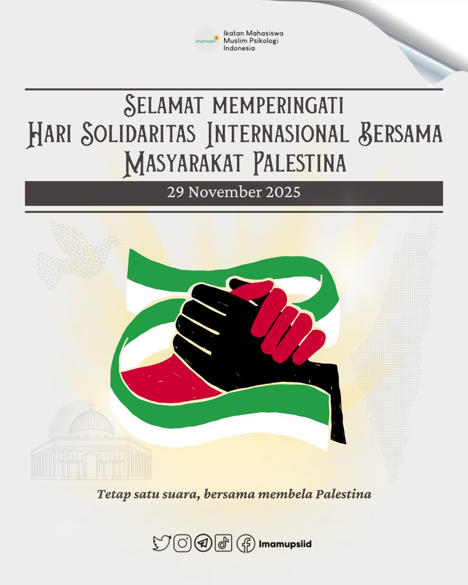 imamupsiid's tweet photo. Untuk saudara-saudara kita di Palestina,
semoga Allah senantiasa teguhkan hatinya, melindungi setiap langkah,
dan menyembuhkan tiap luka lahir maupun batinnya.

Imamupsi Nasional
_______________
VISIT US ON
Instagram: @imamupsiid
Email: imamupsi00@gmail.com
TikTok: @imamupsiid https://t.co/xPbKU6P4U6