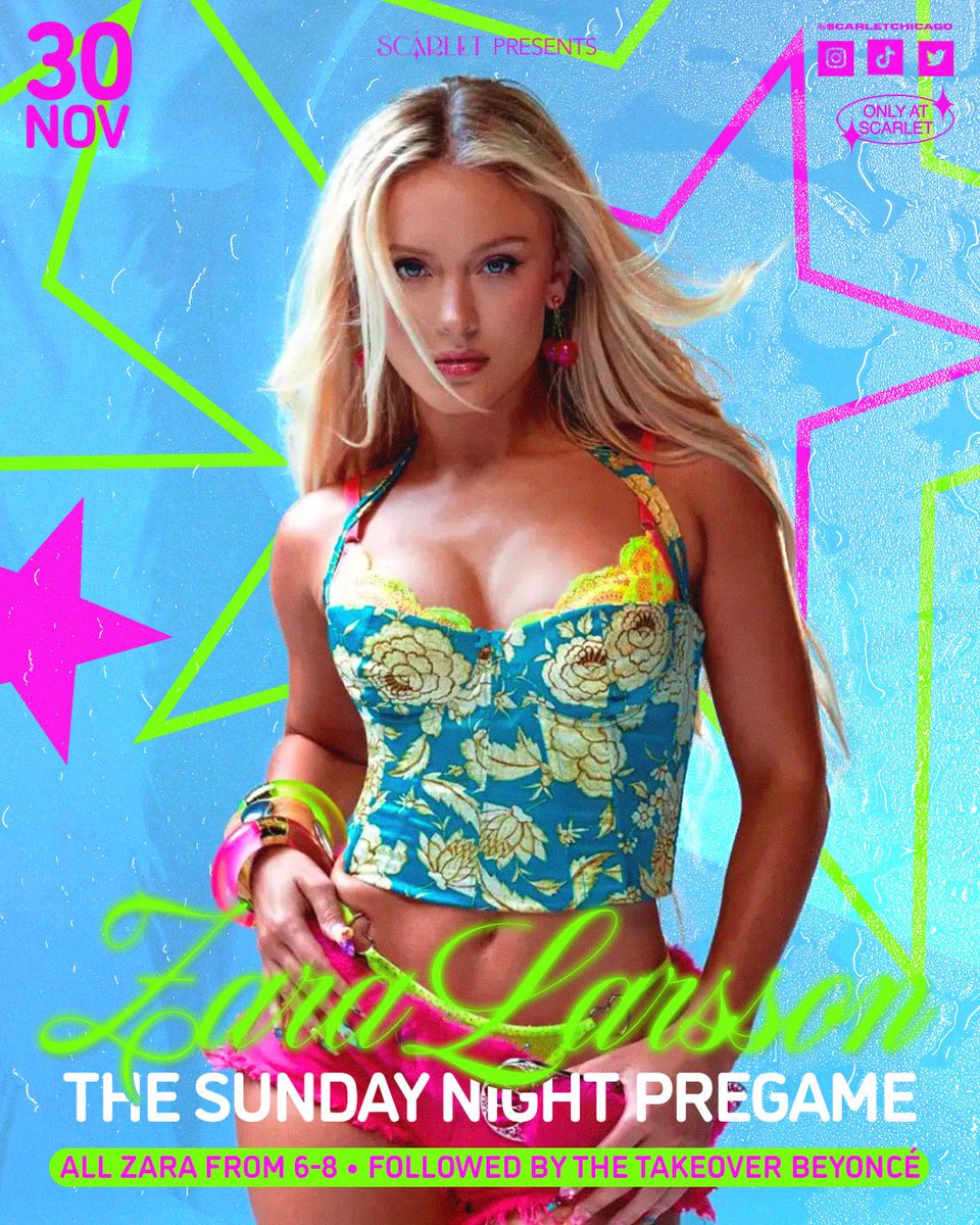 Sun 11/30 6p-8p, all Zara Larsson! 🇸🇪