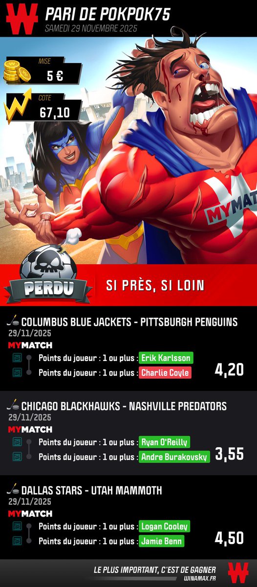 MatteoPok's tweet photo. ⁦@WinamaxSport⁩ Merci de rectifier et de valider mon pari ! Charlie Coyle a bien fait son 500 eme points en carrière ! #charliecoyle #NHL #bet #wina #winamax https://t.co/wokOz5egyi