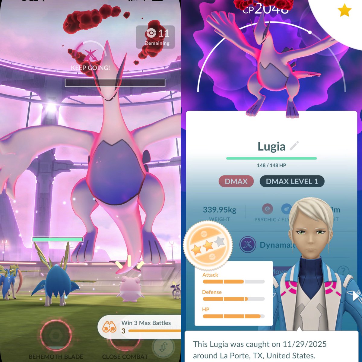 Easy Peasy max battle with my 4 friends! 
We used the correct counters etc.
But my god was that a pain in the ass to catch. 
1 &amp; done max battle for me.
#PokemonGo #PokemonGoApp