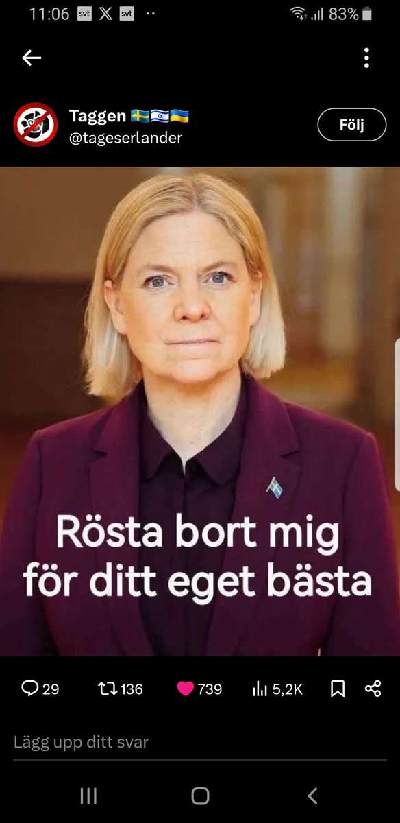 SBomrud's tweet photo. @RichardJomshof Sosse🐷en har alltid varit maktkåta. Men aldrig så mycket som under #ArgaAndersson ledning. Hon kan gå över lik för att få makten. Denna människa måste hållas så långt som möjligt ifrån makten. Det vore en katastrof för oss svenskar om hon kom till makten vid valet 2026. #svpol https://t.co/AS7GFkaxkG