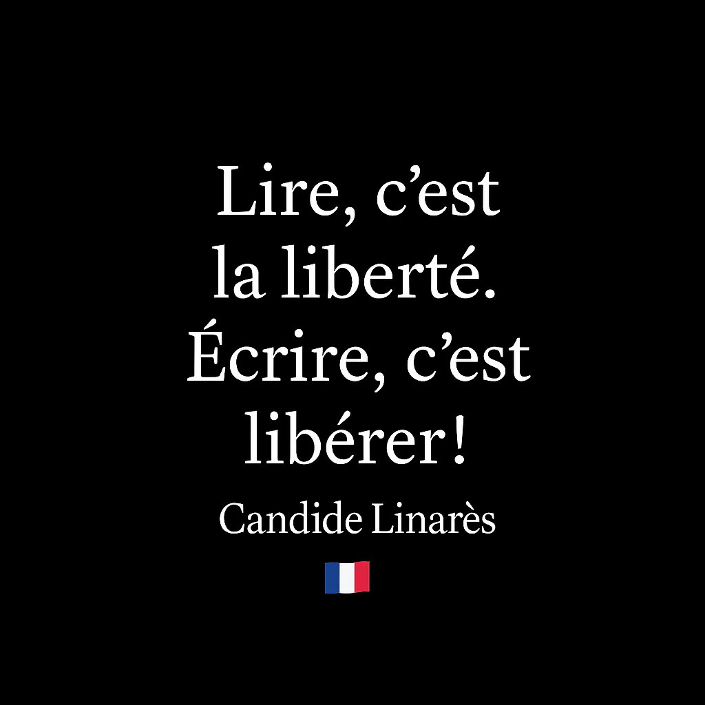 CandideLinares's tweet image. « Lire, c’est la liberté.
Écrire, c’est libérer! » 

Candide Linarès 🇫🇷
#citation #lecture #ecriture