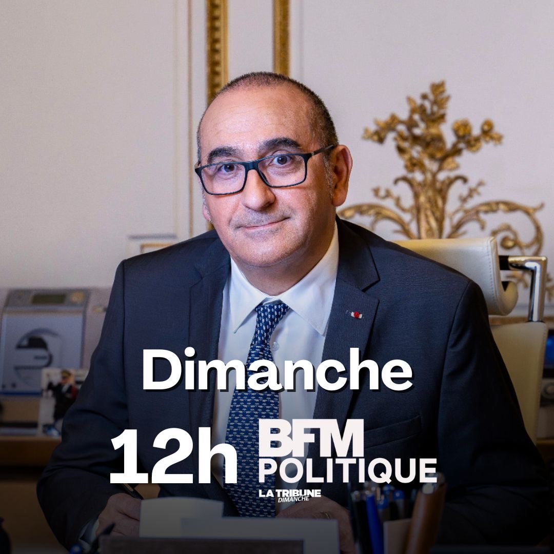 Je serai ce dimanche l’invité de l’émission BFMPolitique sur <a href="/BFMTV/">BFM</a> à 12h !
<a href="/GuillaumeDaret/">Guillaume Daret</a>