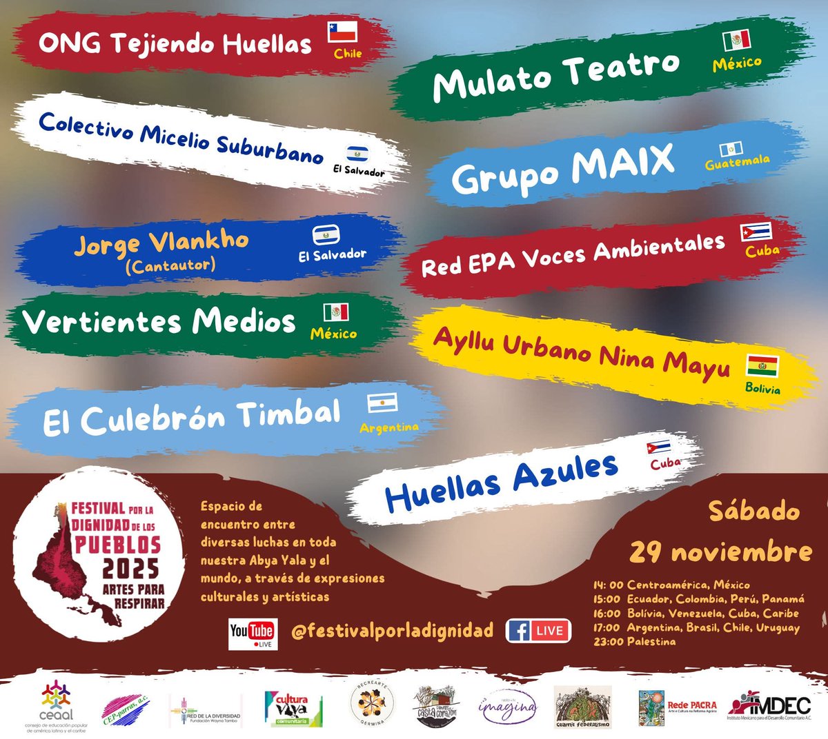 Es hoy!!

Fesrival por la Dignidad de los Pueblos. Artes para Respirar.

facebook.com/share/p/1G3g6k…