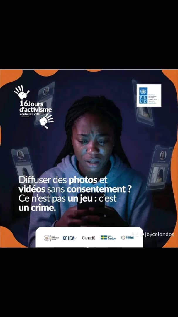 e_kemboka's tweet photo. Internet n’est pas une zone de non-droit.
Le Code du numérique congolais protège chaque citoyen contre les menaces, le harcèlement, la diffusion d’images non consenties et toutes les formes de violences numériques.
«Respectons la loi. Respectons les personnes.»
#StopVBG #16Jours https://t.co/HXlagkJeGV