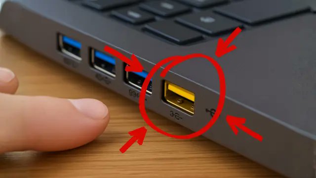 elhackernet's tweet photo. Un puerto USB amarillo significa  que puedes cargar un móvil, unos auriculares o un reloj sin encender el ordenador.

➡️ 🔌 Always On y Passive Power Delivery
https://t.co/OEXI5TXzuA https://t.co/DIX1TVanrp