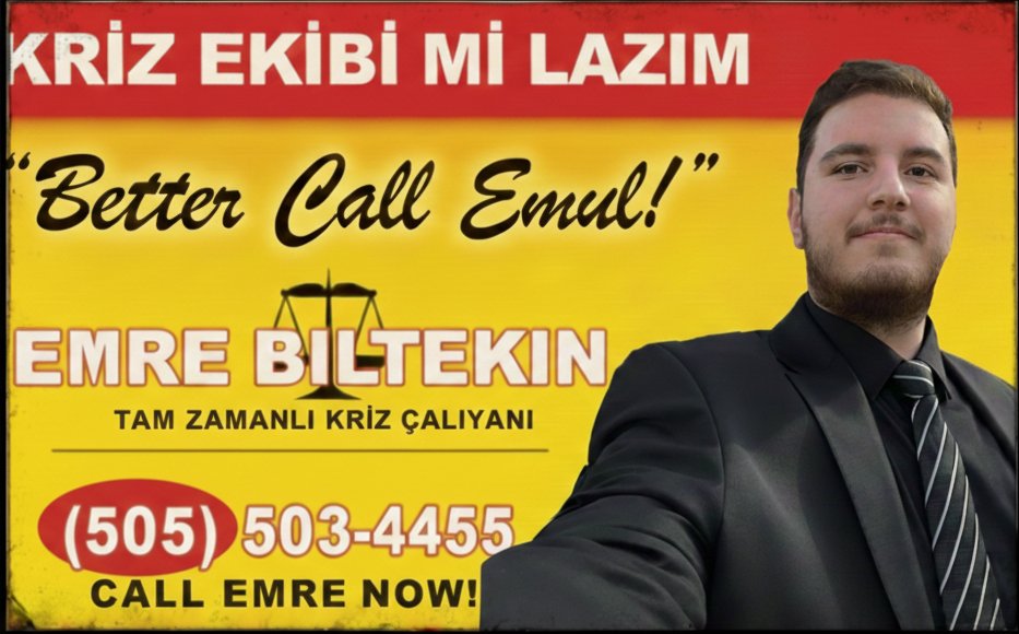 kartvizitimi şöyle bırakayım:
Simülasyon mu var? Kriz ekibi mi lazım? 
Better Call Emre!
(Numara sahtedir)