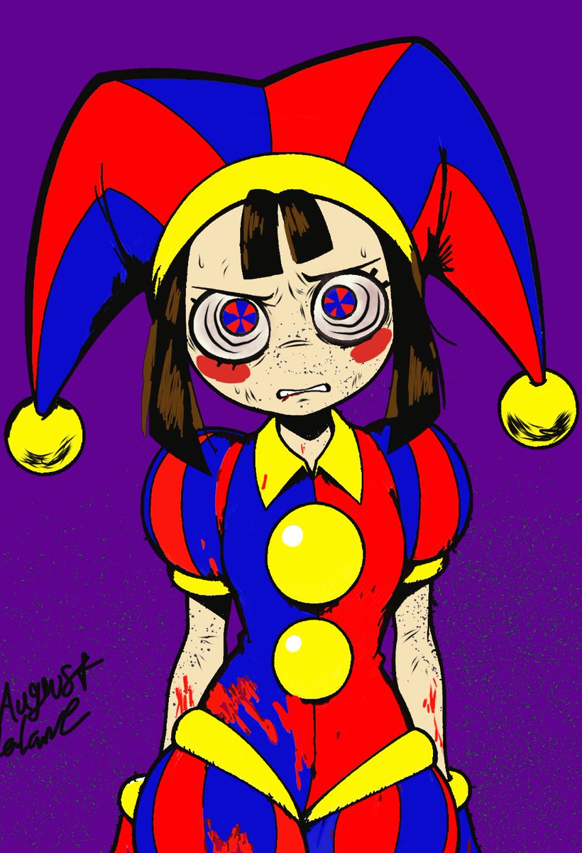 august_kitty's tweet photo. The two final Halloween costume ideas I made slender king and killer clown Pomni. #Pomni #tadc #spooky #art https://t.co/kOQlBVSrts