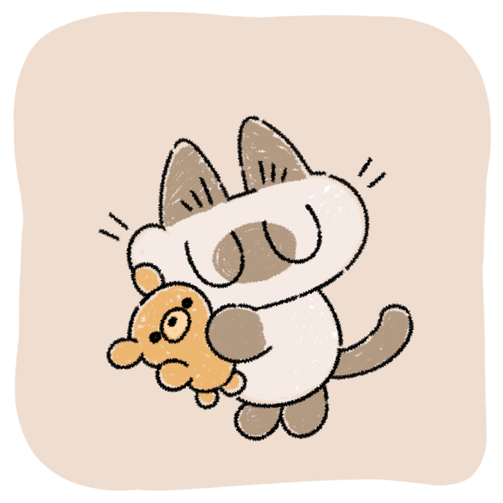 「ぎゅ」|のべ子🐱シャム猫あずきさんのイラスト