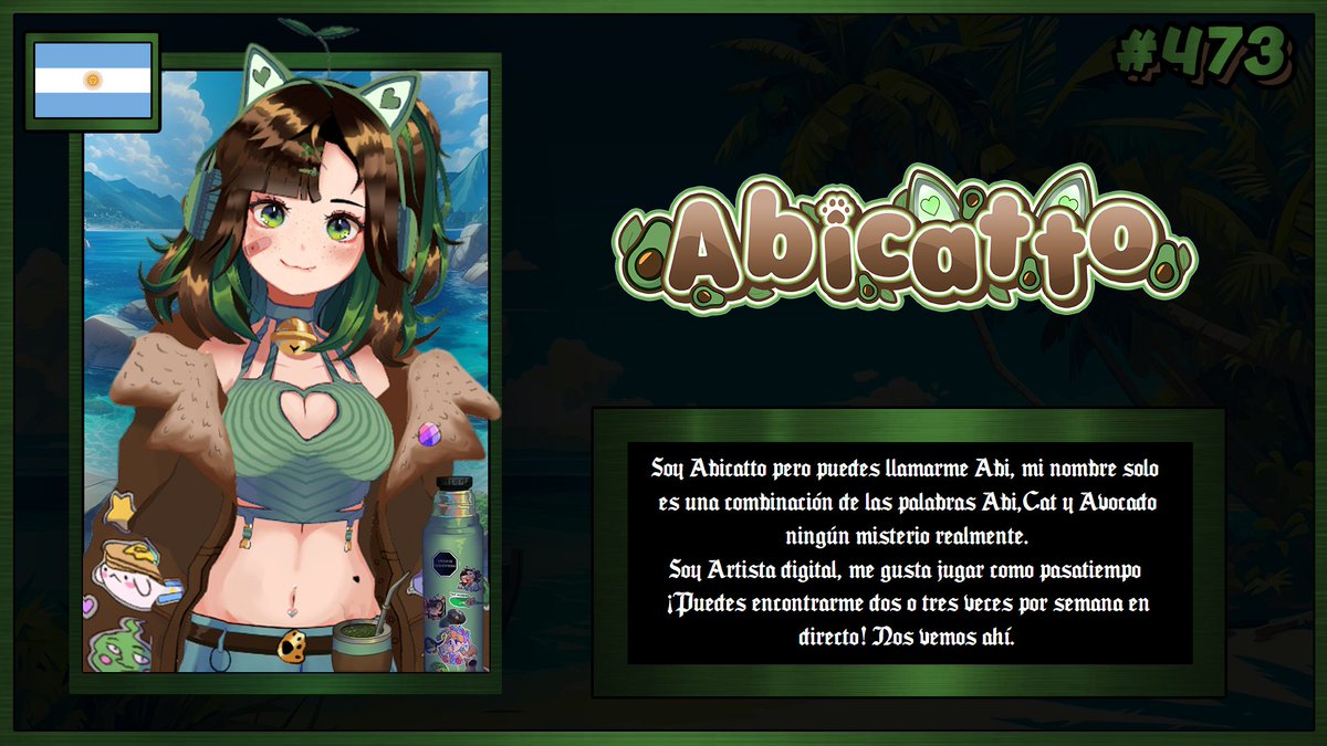 RitcherCode's tweet image. Ficha #473: @abicattoo  

Se agrega a la página oficial de VTuberDEX: vtuberdex.netlify.app

Muchas gracias por participar en este proyecto.