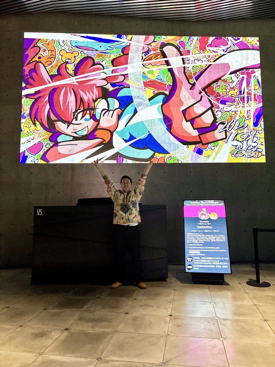 888hcmt's tweet photo. 本日うめきたのVS.で開催された大規模クリエイターイベント #CreatismJunction にてライブペイントパフォーマンスをしました!✨
イラレでの1時間一本勝負!
右往左往しましたが、無事イラストを描き切りました!😭
見ていただき応援いただいた皆様、本当にありがとうございました!
#creatism https://t.co/8LcodGiSRQ